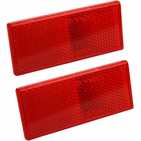 Hopkins Towing Solutions Rectangular Stick-On Trailer Reflectors, Red, 2-Pack