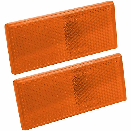Hopkins Towing Solutions Rectangular Stick-On Trailer Reflectors, Amber, 2-Pack