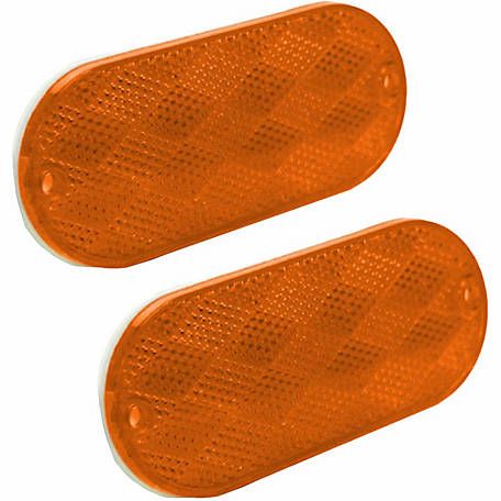 Hopkins Towing Solutions Oblong Trailer Reflector, 4-3/8 in., Amber, 2-Pack