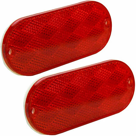 Hopkins Towing Solutions Oblong Trailer Reflector, 4-3/8 in., Red, 2-Pack