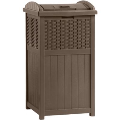 Suncast 33 gal. Resin Wicker Trash Hideaway, 15.75 in. x 16 in. x 31.5 in., Java