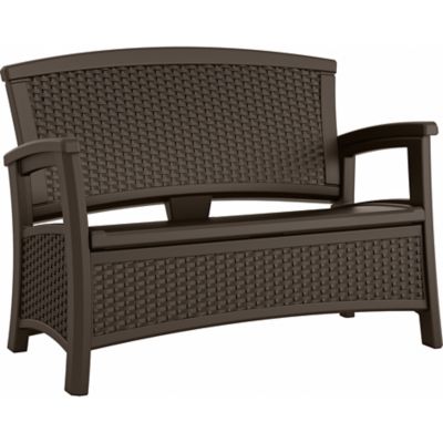 Suncast 47 in. Elements Patio Loveseat with Storage, Java