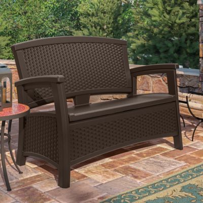 Image showing  47 in. Elements Patio Loveseat with Storage, Java