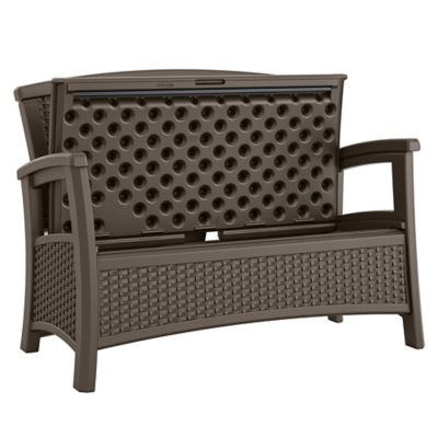 Image showing 5 th Suncast 47 in. Elements Patio Loveseat with Storage, Java