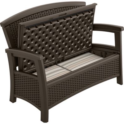 Image showing 6 th Suncast 47 in. Elements Patio Loveseat with Storage, Java
