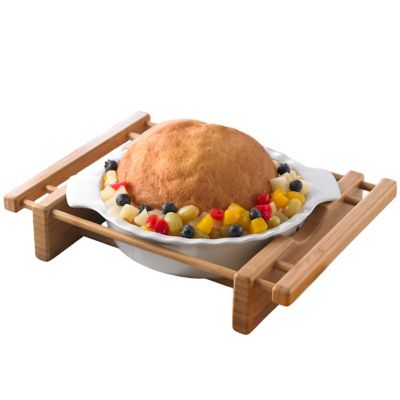 Creative Home Grand Buffet Pie Dish with Bamboo Serving Cradle -  73457