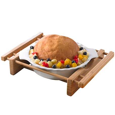Creative Home Grand Buffet Pie Dish with Bamboo Serving Cradle