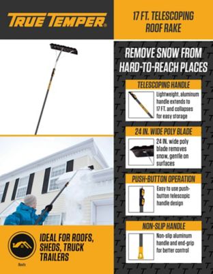 Image showing 7 th True Temper 17 ft. Telescoping Snow Roof Rake
