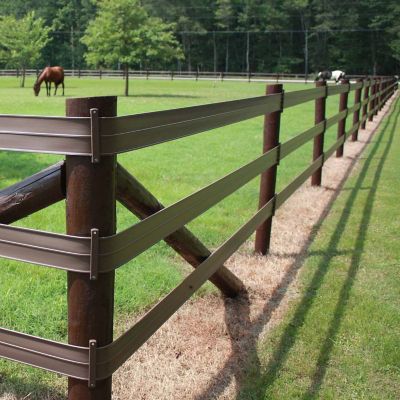 Image showing  660 ft. x 5 in. Flexible Horse Fence Rail, Brown