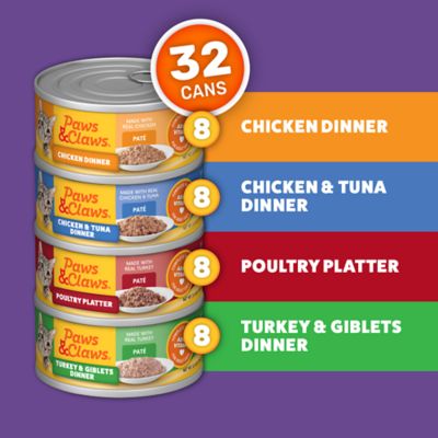 Image showing  All Life Stages Minced Chicken/Tuna/Turkey Wet Cat Food Variety pk., 5.5 oz., Pack of 32 Cans
