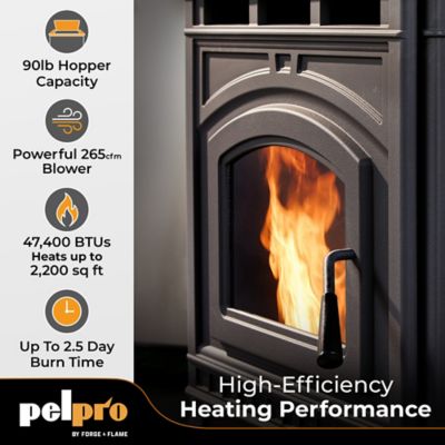 Image showing  2200 sq. ft. Cast-Iron Pellet Stove, 90 lb. Hopper Size, TSC90