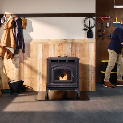 Image showing 6 th Forge & Flame 2200 sq. ft. Cast-Iron Pellet Stove, 90 lb. Hopper Size, TSC90