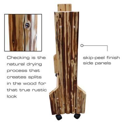 Image showing  16-Rod Double-Sided Rolling Rack, Solid Pine