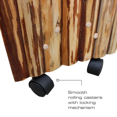 Image showing  16-Rod Double-Sided Rolling Rack, Solid Pine