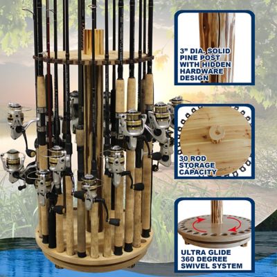 Image showing  30-Rod Round Spinning Fishing Rod Storage Rack