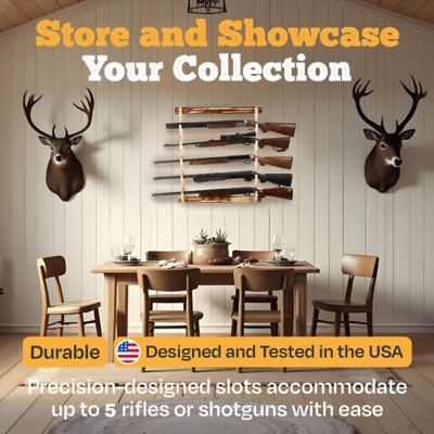 Image showing  Rustic Series 5 Long Gun Wall Gun Rack, 33 in. x 29.5 in. x 4 in.