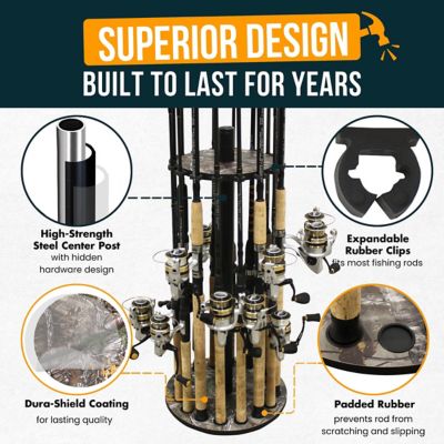 Image showing  16-Round Fishing Rod Rack, Realtree Xtra