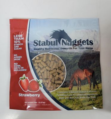 Stabul Strawberry Flavor Nuggets Horse Treats, 5 lb.