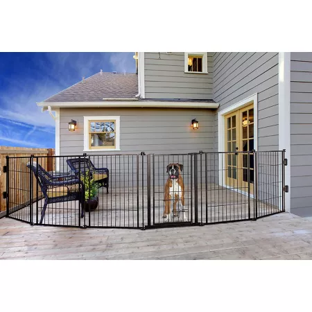 Carlson Outdoor 2-in-1 Super Wide Metal Pet Gate and Yard 144 in. Pet Gates