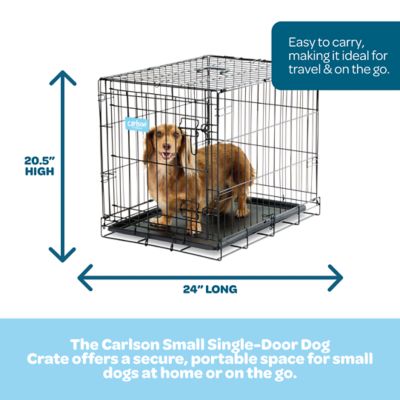 Image showing Carlson Pet Products Secure 1-Door Steel Dog Crate, 24 in., Small