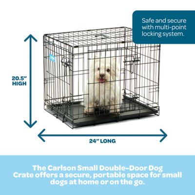 Image showing Carlson Secure 2-Door Steel Dog Crate, 24 in., Small