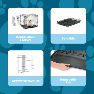 Image showing Carlson Secure 2-Door Steel Dog Crate, 24 in., Small