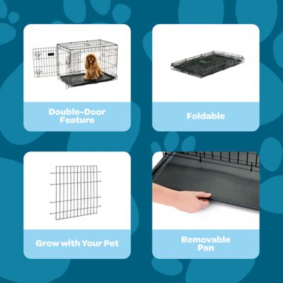 Image showing Carlson Secure 2-Door Steel Dog Crate, 30 in., Medium