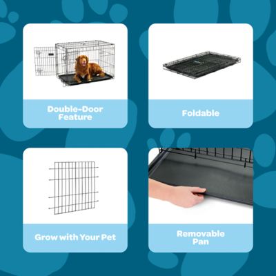 Image showing Carlson Secure 2-Door Steel Dog Crate, 36 in., Intermediate