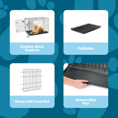 Image showing Carlson Secure 2-Door Steel Dog Crate, 42 in., Large