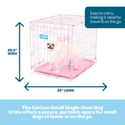 Image showing Carlson Pet Products Secure 1-Door Steel Dog Crate, 24 in., Pink