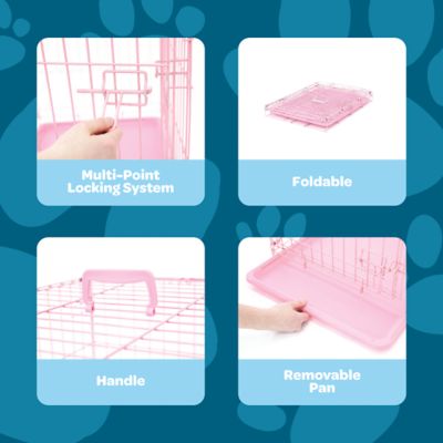 Image showing Carlson Pet Products Secure 1-Door Steel Dog Crate, 24 in., Pink