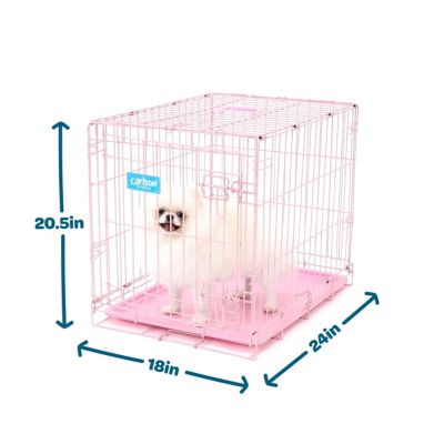 Image showing 7 th Carlson Pet Products Secure 1-Door Steel Dog Crate, 24 in., Pink