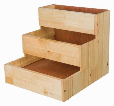 Image showing  3-Step Wooden Pet Stairs for Dogs Up to 110 lb.