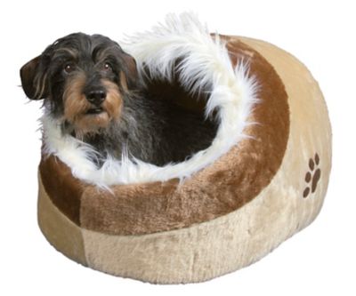 Image showing  Minou Cuddly Cave Cat Bed with Removable Cushion, Non-Skid Bottom, 16 in., Small, Beige