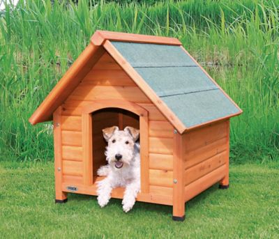 Image showing  Log Cabin-Style Outdoor Wooden Dog House, Small