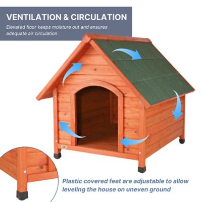 Image showing  Log Cabin-Style Outdoor Wooden Dog House, Small