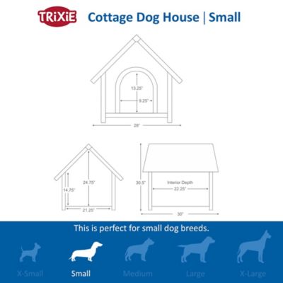 Image showing 5 th TRIXIE Log Cabin-Style Outdoor Wooden Dog House, Small