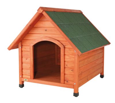 TRIXIE natura Cottage Dog House, Peaked Roof, Adjustable Legs, Brown, Medium