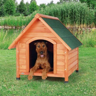 Image showing  Log Cabin-Style Outdoor Wooden Dog House, Medium