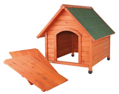 Image showing  Log Cabin-Style Outdoor Wooden Dog House, Medium