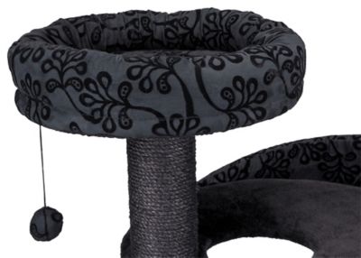 Image showing  Filippo Cat Tower Scratching Post with Hammock, Platforms, Top Platform with Removable Bed and Dangling Pom-Poms
