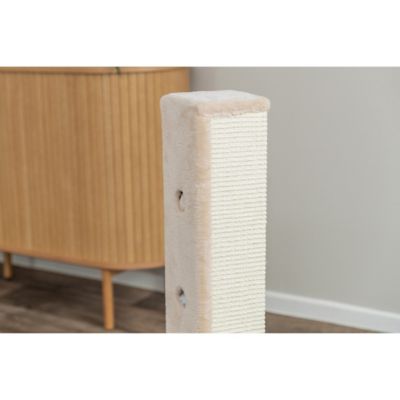 Image showing 6 th TRIXIE Soria Hide-n-Seek Plush Cat Scratching Post with Peek-a-Boo Cutouts, 32 in., Beige