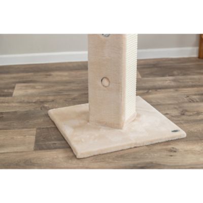 Image showing 7 th TRIXIE Soria Hide-n-Seek Plush Cat Scratching Post with Peek-a-Boo Cutouts, 32 in., Beige