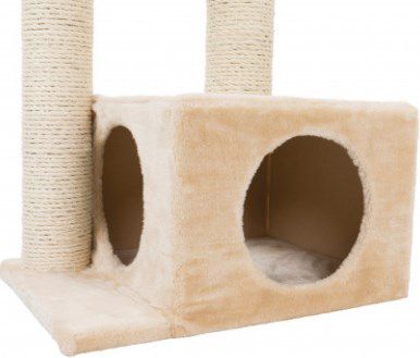 Image showing  Valencia Scratching Post, with Condo, Two Platforms, Dangling Pom-Pom