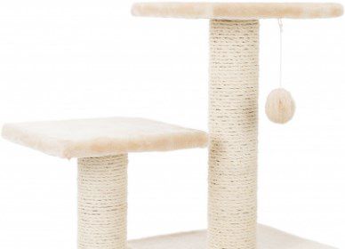 Image showing  Valencia Scratching Post, with Condo, Two Platforms, Dangling Pom-Pom