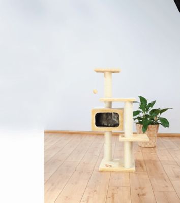 Image showing  43 in. Palamos Cat Tower with Scratching Posts, Condo, 3 Platforms and Dangling Pom-Pom