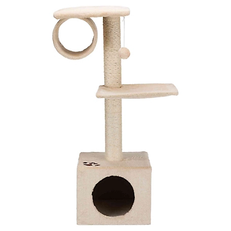 TRIXIE San Fernando Cat Tower with Scratching Posts, Condo, Tunnel, Two Platforms, Dangling Pom-Pom