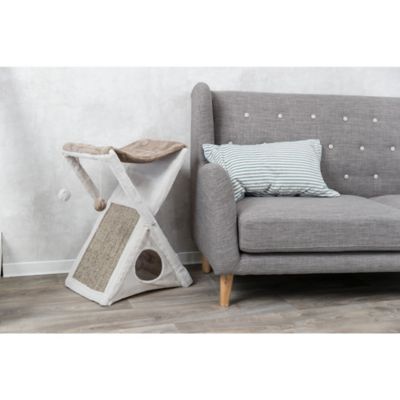 Image showing  Miguel Fold and Store Cat Hammock, Dangling Pom Poms, Scratching Pad, Cat Cave