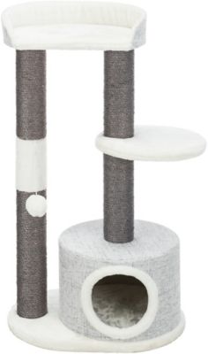 TRIXIE Pilar Cat Tower with Scratching Posts, Condo, Two Platforms, Top Platform with Backrest, Dangling Pom-Pom -  44825