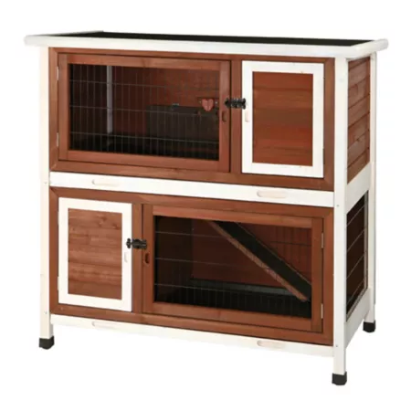 TRIXIE 2-Tier Outdoor Hutch Medium 45.5 in x 25.5 in x 43.5 in. Rabbit Hutches